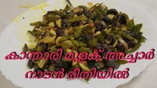 കാന്താരി മുളക് അച്ചാർ നാടൻ രീതിയിൽ Chilli pickleAchar RecipeKandhari Achar in malayalam [upl. by Jeanine980]