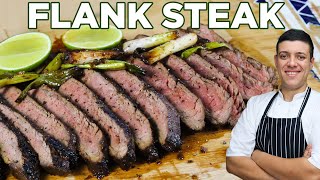 Tender Flank Steak  Cast Iron Recipe by Lounging with Lenny [upl. by Grekin]