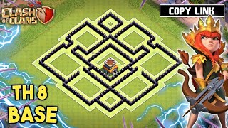 NEW TH8 COC BASE  BASE TH8 TERKUAT  BASE TH8  TH 8 LAYOUT COPY LINK [upl. by Harwill391]