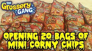 The Grossery Gang  Opening 20 Bags of Mini Corny Chips [upl. by Akinhoj]