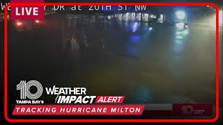 Storm surge seen across Tampa Bay area following Hurricane Miltons landfall [upl. by Zosi]