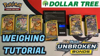 How to WEIGH Unbroken Bonds Dollar Tree Pokemon Packs [upl. by Leiso]