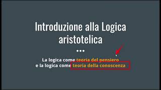 Introduzione alla Logica aristotelica [upl. by Hayley585]