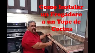 Como Instalar un Fregadero a un Tope de Cocina en pvc [upl. by Amyaj244]