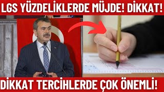 2024 LGS Yüzdeliklerinde Müjde Tercih yaparken dikkat edin LGS taban puanı [upl. by Supmart331]