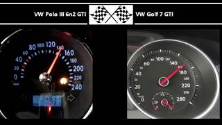 VW Polo III 6n2 GTI VS VW Golf 7 GTI  Acceleration 0100kmh [upl. by Enirahtak]