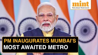 PM Modi Kicks Off Mumbai’s Aqua Metro  AareyBKCCuffe Parade Metro Line  Infrastructure News [upl. by Myrtie]