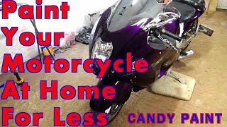 Paint Your Motorcycle At Home For LessCANDY PURPLE ALLKANDY WET WET PLUS SUZUKI HAYABUSA GSX1300R [upl. by Assilym]