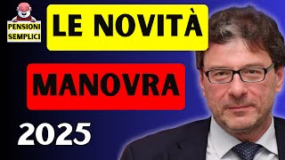 🟨 PENSIONI LE NOVITA DELLA MANOVRA FINANZIARIA 2025❗️ DETRAZIONI BONUS IRPEF BENEFIT❗️ [upl. by Rai]