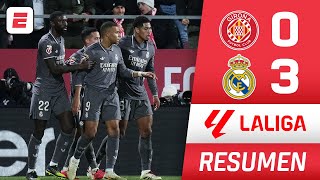 RESUMEN El REAL MADRID goleó 30 al GIRONA Anotaron BELLINGHAM GULER y KYLIAN MBAPPÉ  La Liga [upl. by Cita702]