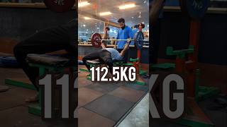 1125kg bench press powerliftingmotivation gymmotivation shortvideo [upl. by Aihtnys462]