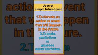 USES OF SIMPLE FUTURE TENSE  SIMPLE FUTURE TENSE IS USED Rules of simple future tense shortsfeed [upl. by Atnauq]