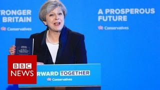 Theresa May Conservative manifesto speech  BBC News [upl. by Derfnam489]