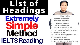 Asad Yaqubs LOGIC for LIST OF HEADINGS  IELTS Reading [upl. by Dominus199]