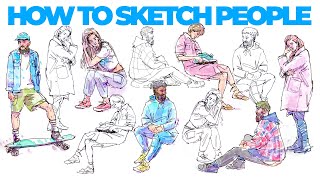 How to sketch PEOPLE quickly amp accurately [upl. by Eibocaj]