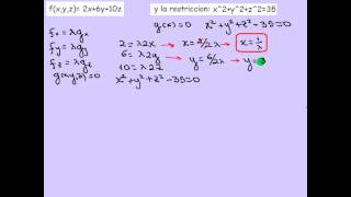 MULTIPLICADORES DE LAGRANGE FUNCIÓN DE 3 VARIABLES [upl. by Meihar]