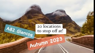 Quiet drive along A82 Glencoe  Autumn 2023  20 locations inc Aonach Eagach amp Jimmy Savile Cottage [upl. by Trawets755]