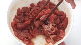 How to tenderise amp marinate beef for prefect stir fry like in Chinese restaurant [upl. by Airdnekal]