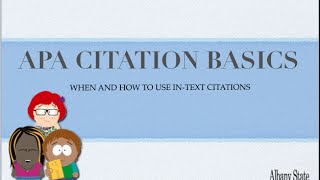 APA Intext Citations 6th Edition [upl. by Lancey118]