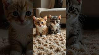 Adorable Kitten Duo Relaxing Indoors on a Cozy Carpet [upl. by Wurster]