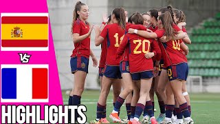 Spain vs France  Highlights  U17 Women’s Euro Semi Final  150524 [upl. by Aruasi725]