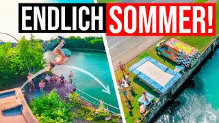 Splashdiving PARTY am Kanal  FULL SEND übers LEGENDÄRE Gap amp TRIPLE Flips [upl. by Ruthy]