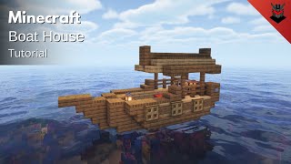 Minecraft How to Build a Boat House  Small Boat Tutorial [upl. by Nwahsear10]