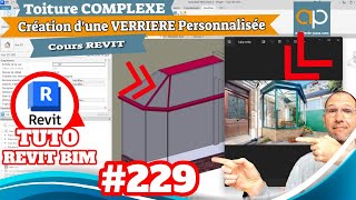 Toiture REVIT  Verrière personnalisée sur mesure  Tuto GRATUIT en Français n°229 [upl. by Accemahs]