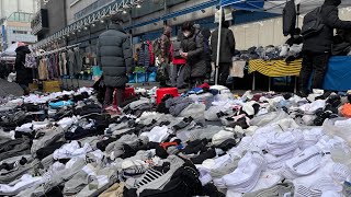 4k seoul walk Dongdaemun Sunday Market Shopping Most popular Busiest street sound 東大門日曜市場 [upl. by Hgielra]