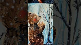 Winterüberraschung howtopaint bear gouachepainting [upl. by Fortunio]