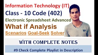 Electronic Spreadsheet Advanced  Class 10 IT  Scenarios GoalSeek Solver  Complete Practical [upl. by Ijies844]