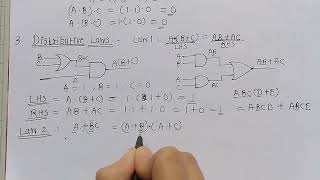 Commutative Law  Associative Law  Distributive Law  Boolean Algebra  Digital Electronics Hindi [upl. by Levenson]