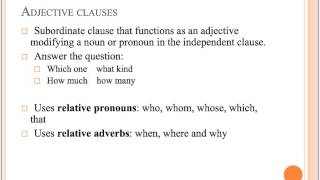 Adjective and Adverb Clauses [upl. by Dric]