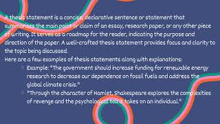 What is THESIS STATEMENT Definition with Examples Urdu  Hindi [upl. by Rennie62]