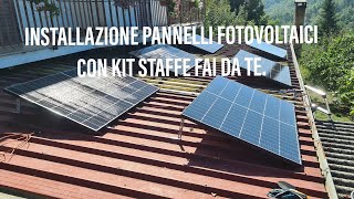 INSTALLAZIONE PANNELLI FOTOVOLTAICI kit fissaggio fai da te [upl. by Adolpho70]