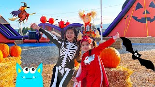 Jannie and Ellie Halloween Pumpkin Patch Playtime [upl. by Fusco]