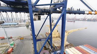 Maersks Gigantic MCC Container Ship Loading A Big Ship Adventure Quay Crane Operation [upl. by Elayor]