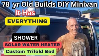 78 yr old builds diy minivan camper thatll blow your mindshowersolar water tankand more [upl. by Nylanej242]