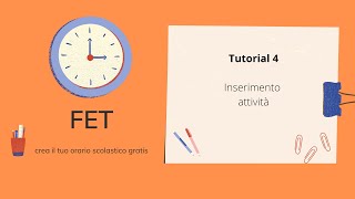 CREARE ORARIO SCOLASTICO FET TUTORIAL 4 [upl. by Erny]