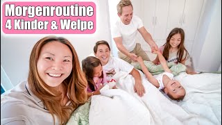 Morgenroutine 😍 4 Kinder amp Welpe in den Sommerferien Großfamilien Alltag VLOG Mamiseelen [upl. by Alios]