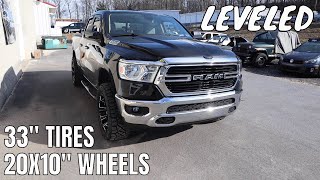 SIMPLE LEVELING 2019 Ram 1500 w 20X10quot Wheels amp 33quot Nittos [upl. by Bern]