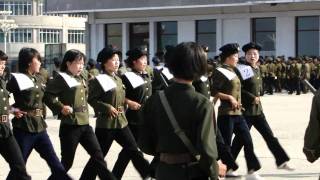 Marchers in Wonsan North Korea [upl. by Rann]