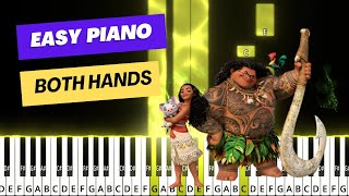 YOURE WELCOME  MOANA  EASY PIANO TUTORIAL FOR BOTH HANDS  DISNEY SONG 🎹 [upl. by Senga46]