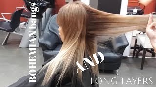 BOHEMIAN BANGS and long layers [upl. by Lynea]