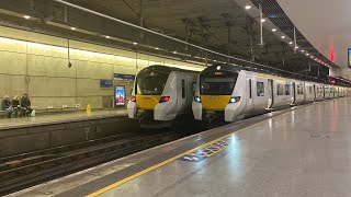 Thameslink trains at London St Pancras International  15012023 [upl. by Ettigdirb]