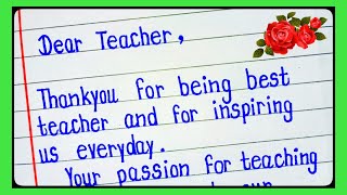 Teachers Day Card WritingTeacher Day 2024Teachers Day Letter In EnglishThank you Teacher [upl. by Lladnew]