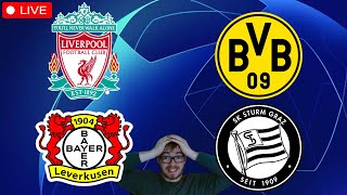 FC Liverpool  Bayer Leverkusen  Borussia Dortmund  SK Sturm Graz  Champions League LIVE [upl. by Reiser]