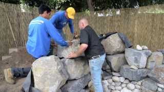 How to build a Fish Pond  Part 12  Waterfall Construction 4 of 4 [upl. by Aicilram]