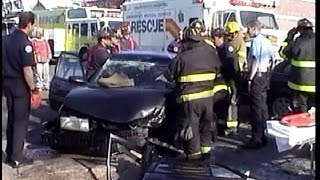 Newark Fire Department Rescue amp UMDNJ EMS Rescue Pin Job Roof Cut Circa 1998 [upl. by Anivla]