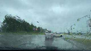 Rain 🌧️ Road 🌙☀️💨 Russia summer 🌡 25072024 1302 Magnitogorsk city [upl. by Dick]